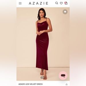 AZAZIE LEXI BURGUNDY VELVET BRIDESMAID DRESS